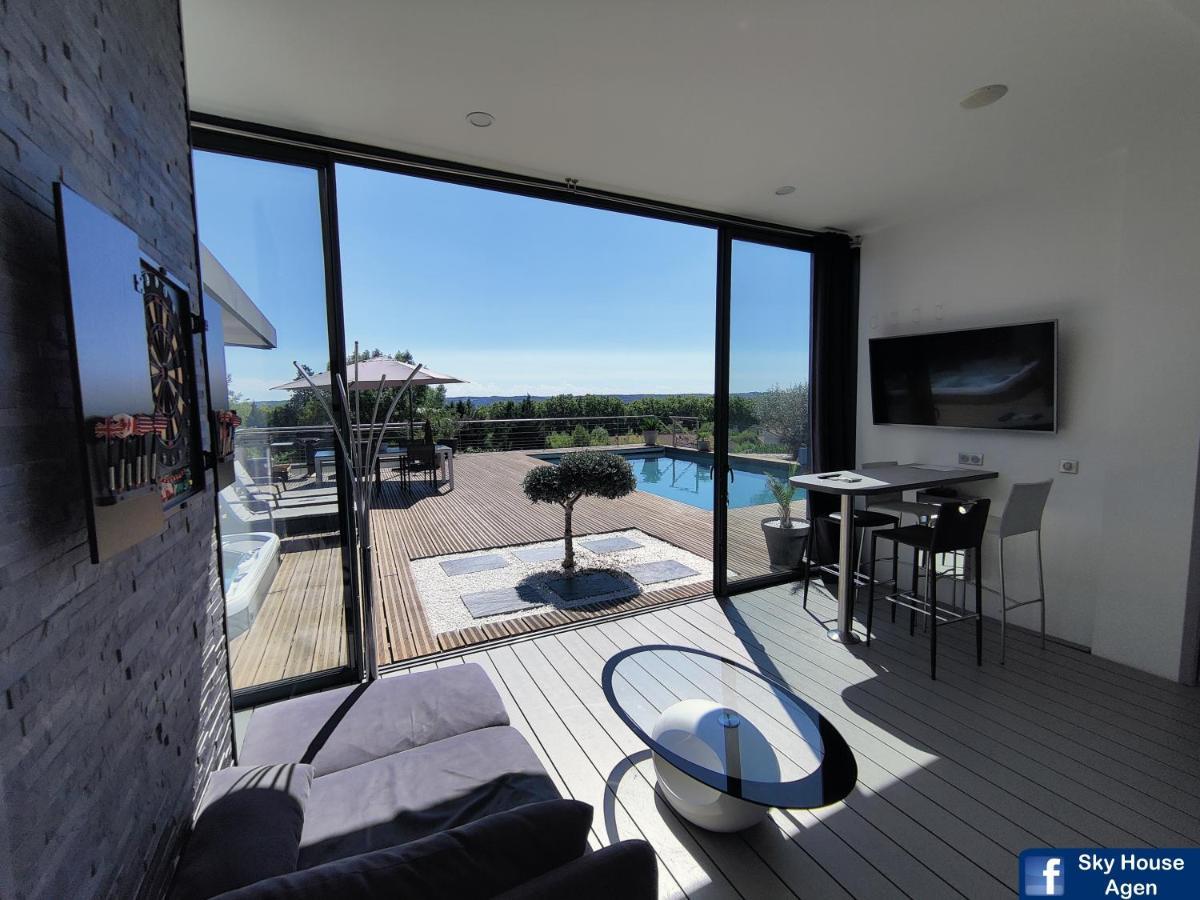 Piscine Chauffee Et Spa Jacuzzi Privatif Terrasse Sans Vis A Vis ,,,Sky House Agen,,, Eksteriør bilde